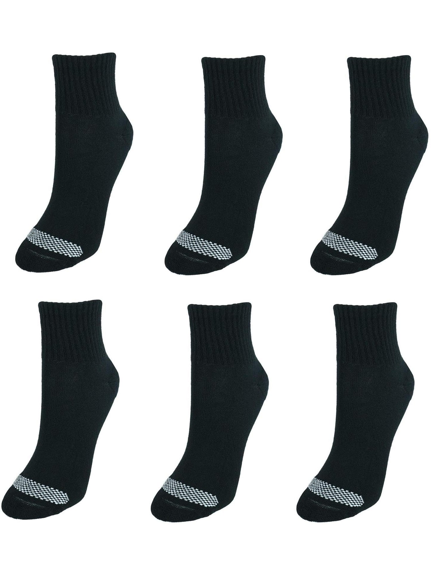 Hanes womens Cool Comfort Toe Support Ankle Socks, 6-pair Pack Casual Sock, Black/White Vent, One Size US - Medaid International