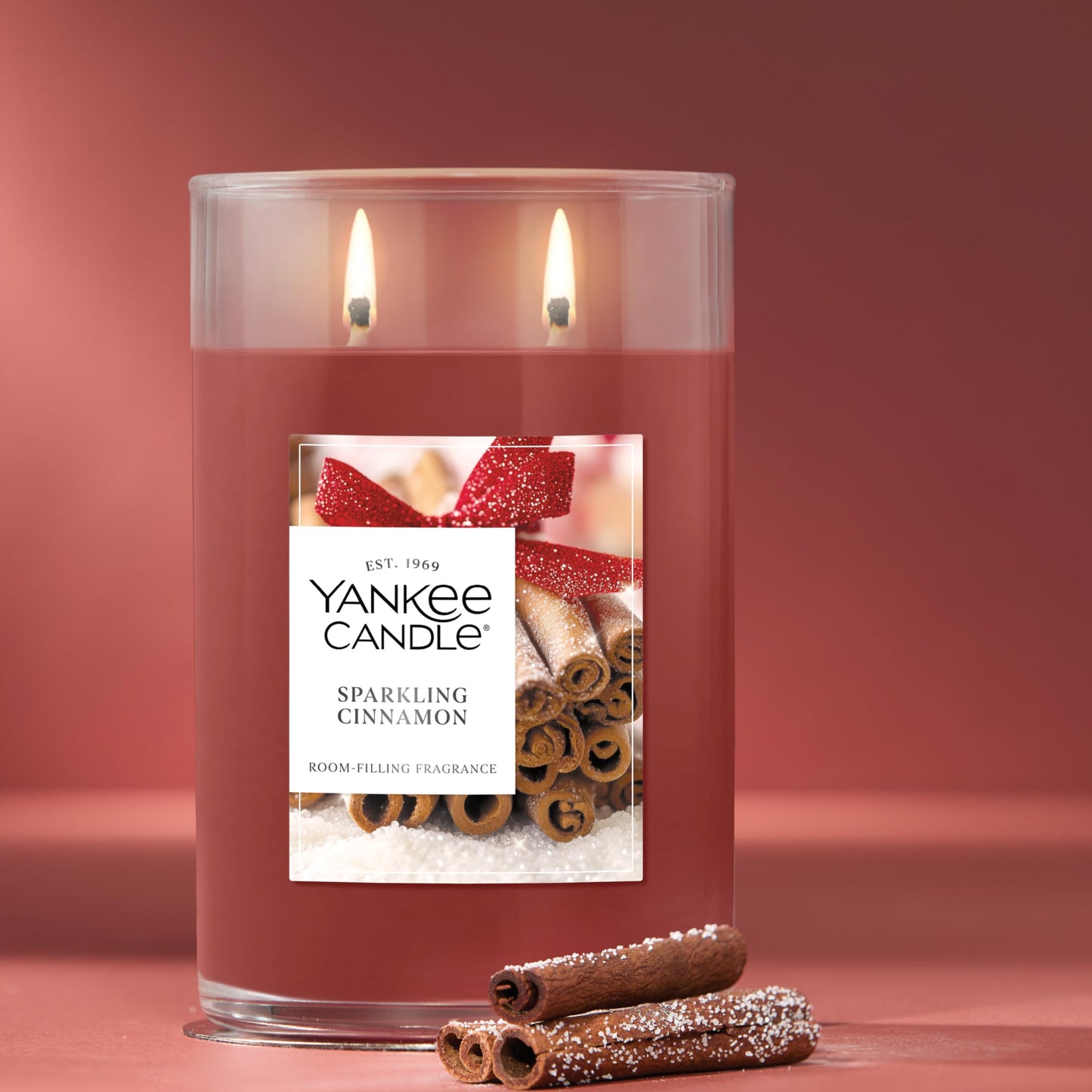 Yankee Candle Large Tumbler Scented Candle with up to 80 Hour Burn Time, Premium Plant Wax Blend for Consistent Burn, 20 oz Tumbler Candle with Room Filling Fragrance, Sparkling Cinnamon - Medaid International