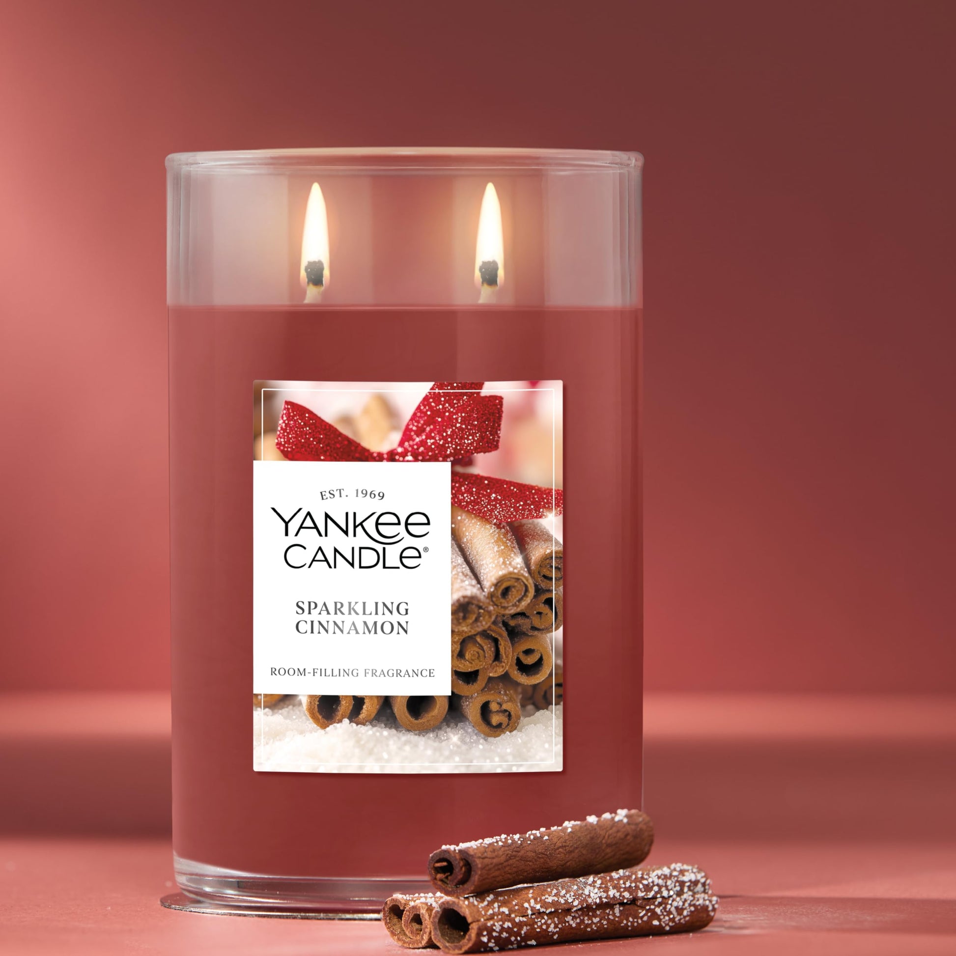 Yankee Candle Large Tumbler Scented Candle with up to 80 Hour Burn Time, Premium Plant Wax Blend for Consistent Burn, 20 oz Tumbler Candle with Room Filling Fragrance, Sparkling Cinnamon - Medaid International