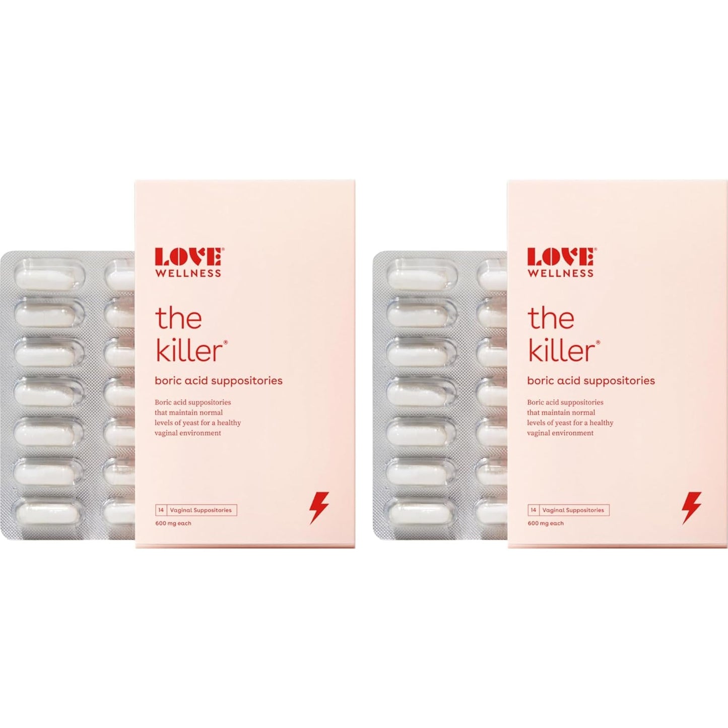 Love Wellness Boric Acid Suppositories for Women, The Killer | Vaginal Suppository for Healthy pH Balance & Odor Control | Hygiene Products for Discomfort | Intimate Feminine Health - Medaid International