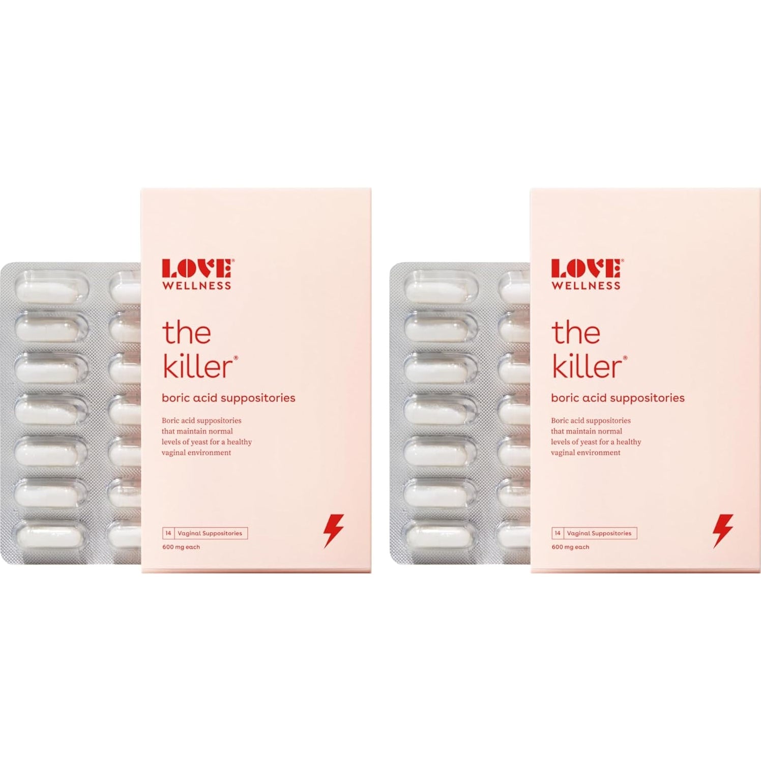 Love Wellness Boric Acid Suppositories for Women, The Killer | Vaginal Suppository for Healthy pH Balance & Odor Control | Hygiene Products for Discomfort | Intimate Feminine Health - Medaid International