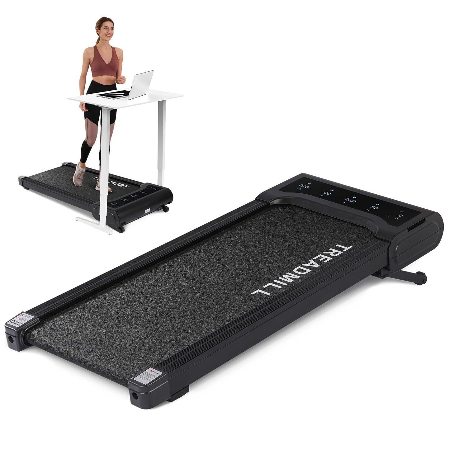 Walking Pad Treadmill with Auto Incline, Under Desk Treadmills, 2 in 1 Portable Walking Treadmill for Walking Running, 2.5HP Low Noise Treadmill with Remote Control and LED Display, Black - Medaid International