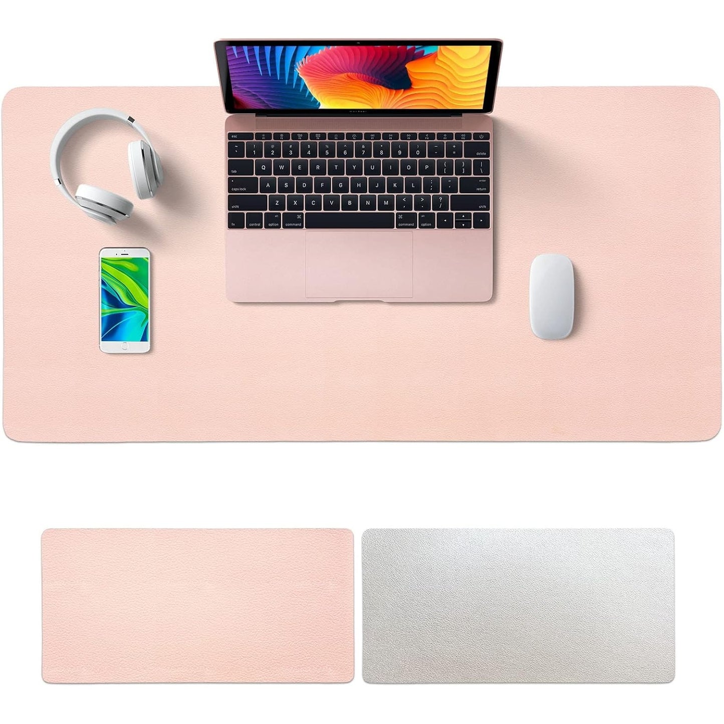 Sky-Touch Desk Pad Leather Computer Mouse Pad Office Desk Mat Extended Gaming Mouse Pad, Non-Slip Waterproof Dual-Side Use Desk Mat Protector 80cm X 40cm, Red/Black - Medaid International