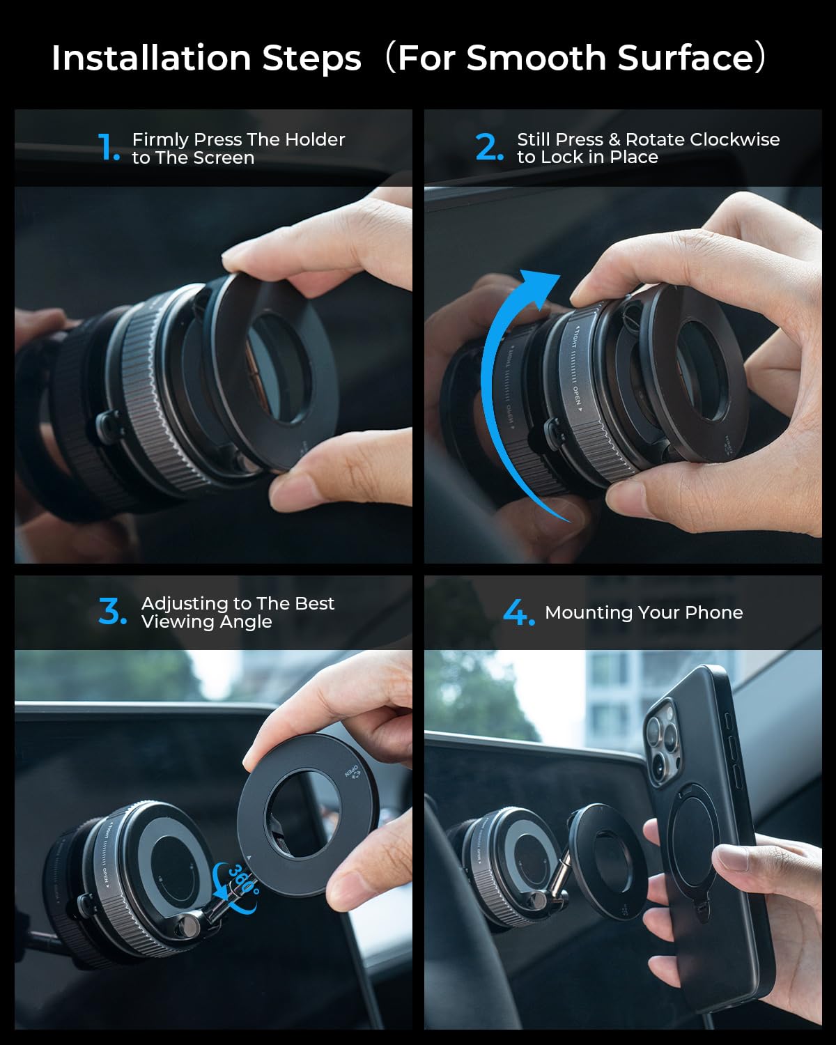 MRGLAS 2026 Upgraded Vacuum Magnetic Phone Holders for Your Car 360° Adjustable Absorption Magnetic Bracket 98LBS Magsafe Suction Cup Phone Mount for iPhone 17 Car Truck Accessories for Men Women - Medaid International