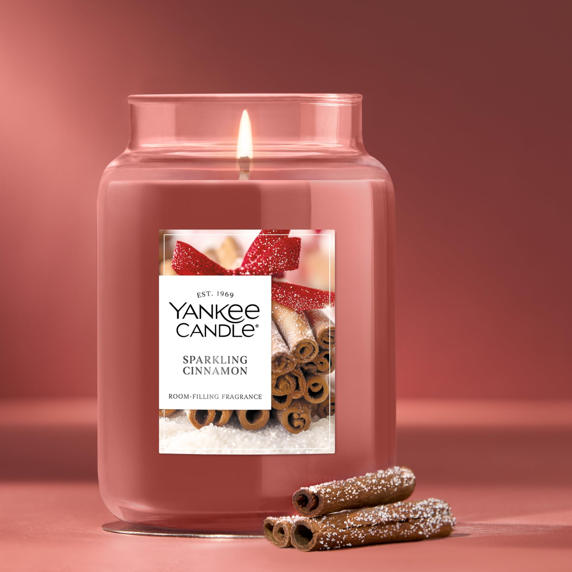 Yankee Candle, Sparkling Cinnamon Fall Scented Candle, 22oz Large Jar with up to 150 Hour Burn Time - Medaid International