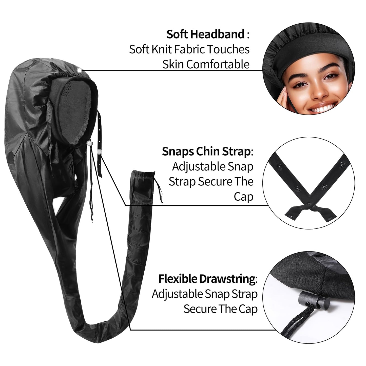 Hair Dryer Diffuser Attachment for Curly Hair,Portable Easy Use for Travel or Apartment,Curly Hair Diffuser Bonnet for Deep Conditioning at Home - Medaid International