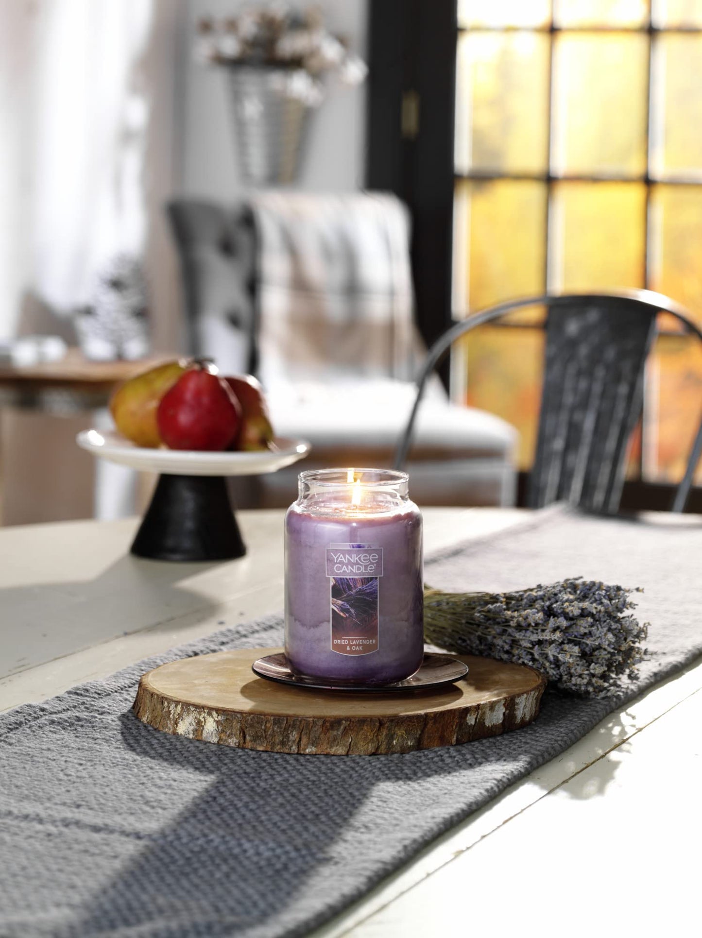 Yankee Candle Dried Lavender & Oak Scented Classic 22 Oz Large Jar Single Wick Aromatherapy Candle Over 110 Hours of Burn Time Ideal for Creating a Welcoming Home Perfect for Gifting - Medaid International