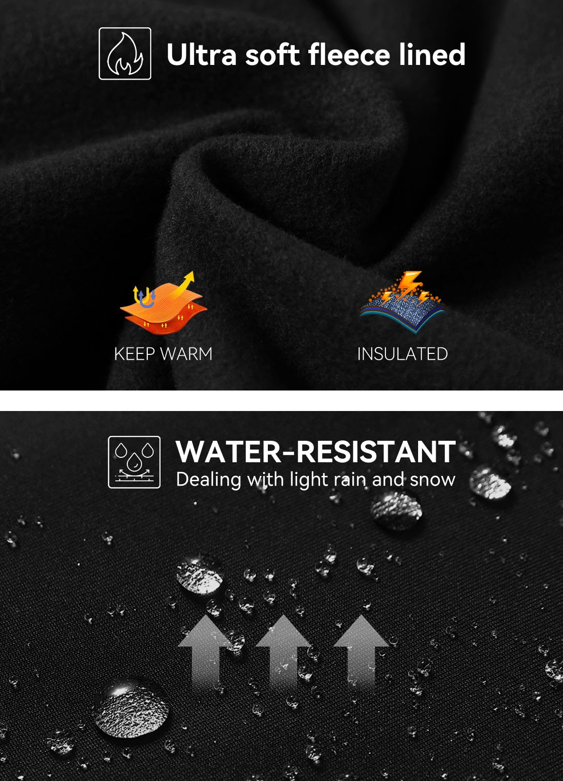 baleaf Fleece Lined Leggings Women Waterproof Thermal Winter Hiking Pants Warm Tights Skiing Running Yoga Travel Gear Black M - Medaid International