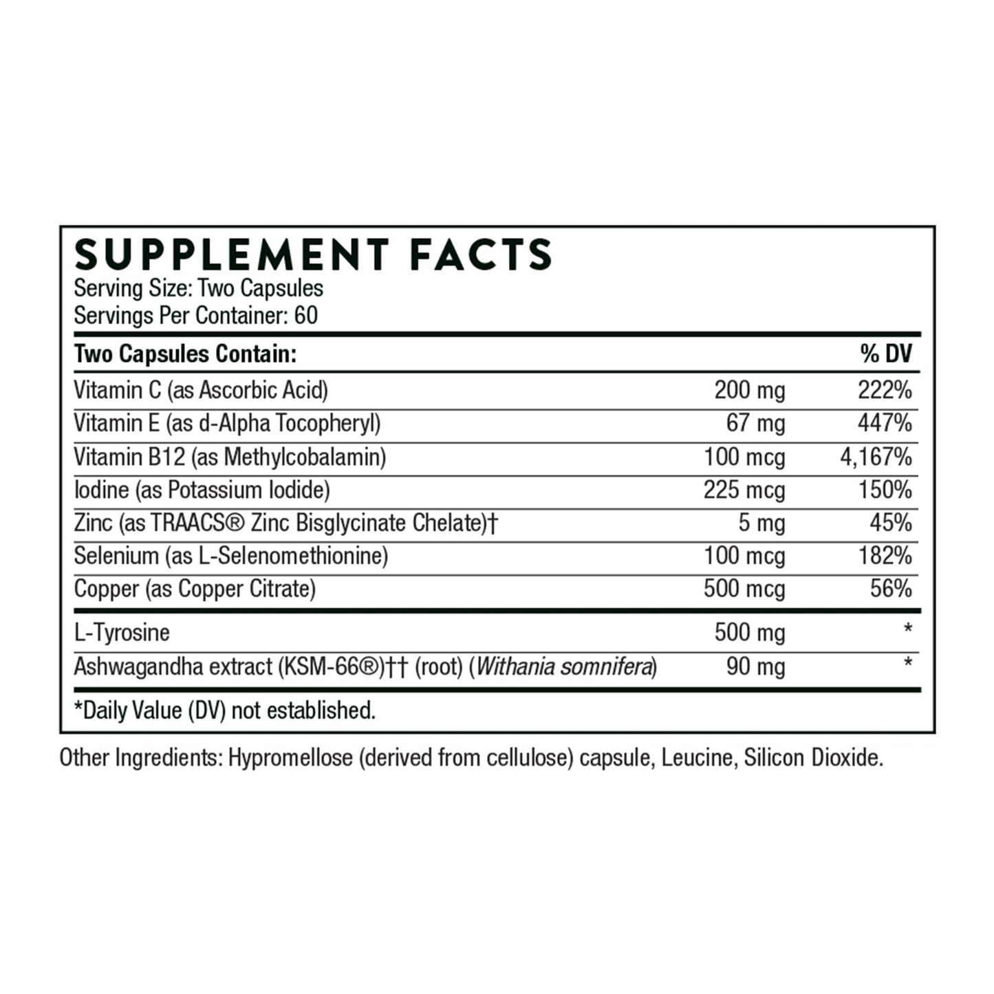 THORNE - Thyrocsin - Thyroid Cofactors for Thyroid Function Support* - 120 Capsules - Medaid International