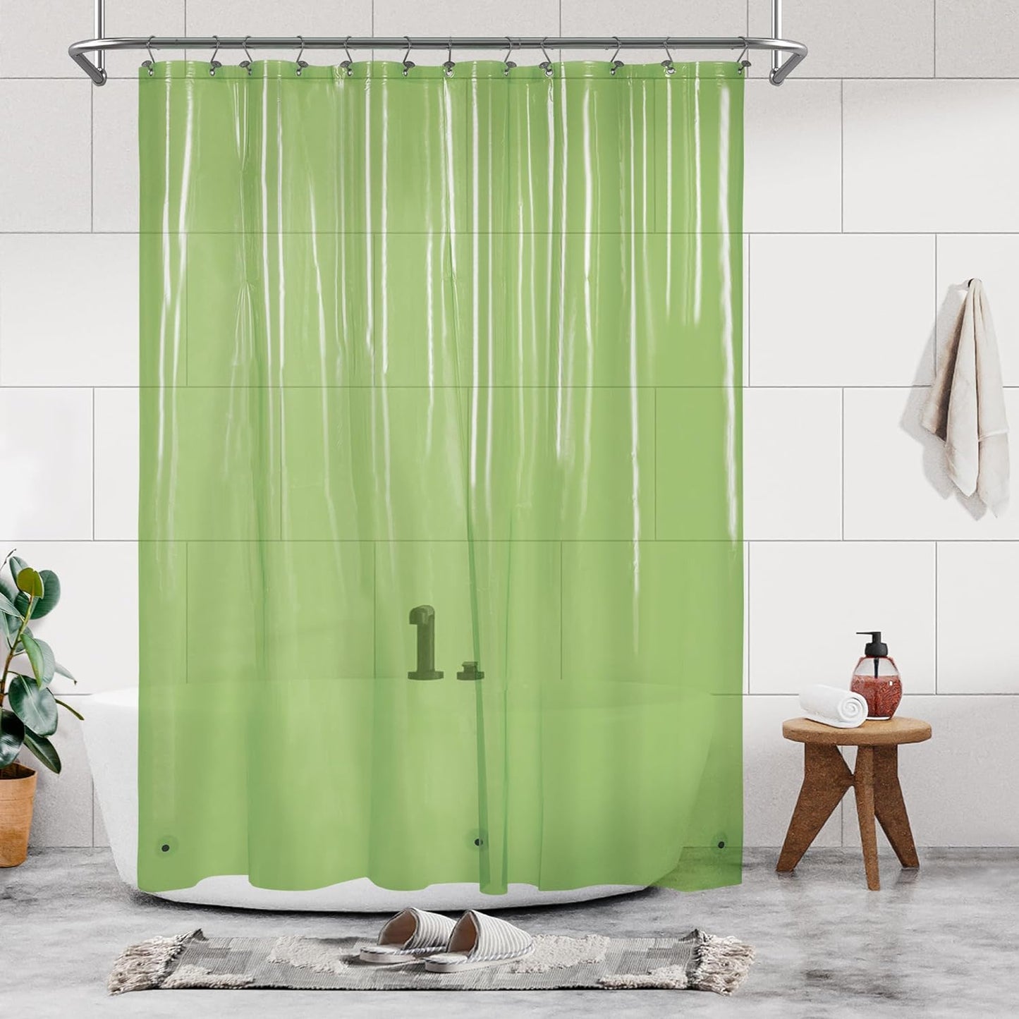 Barossa Design Plastic Shower Liner Clear - Premium PEVA Shower Curtain Liner with Rustproof Grommets and 3 Magnets, Waterproof Cute Lightweight Standard Size Shower Curtains for Bathroom - Clear - Medaid International