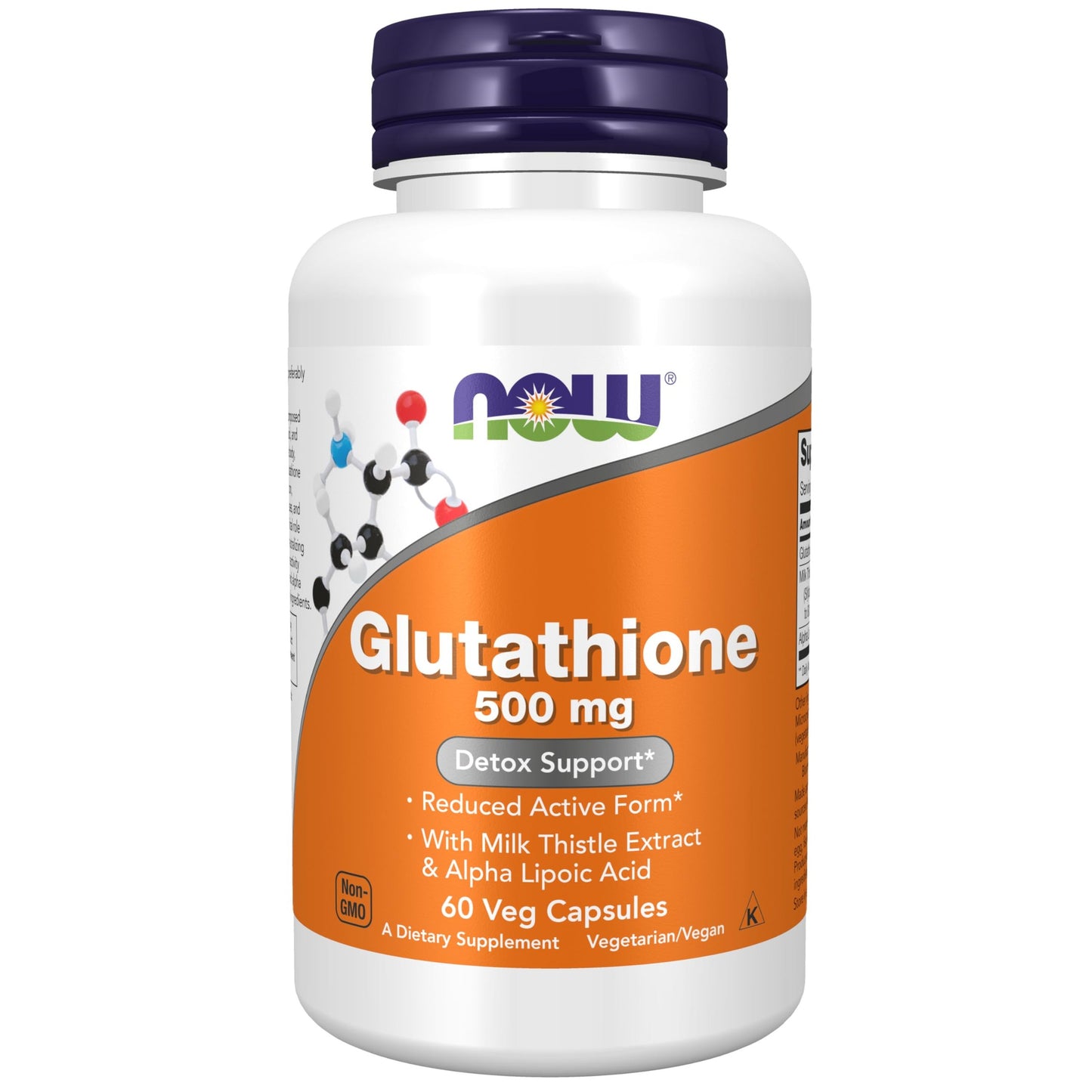 NOW Foods Supplements, Glutathione 500 mg, With Milk Thistle Extract & Alpha Lipoic Acid, Free Radical Neutralizer*, 60 Veg Capsules - Medaid International