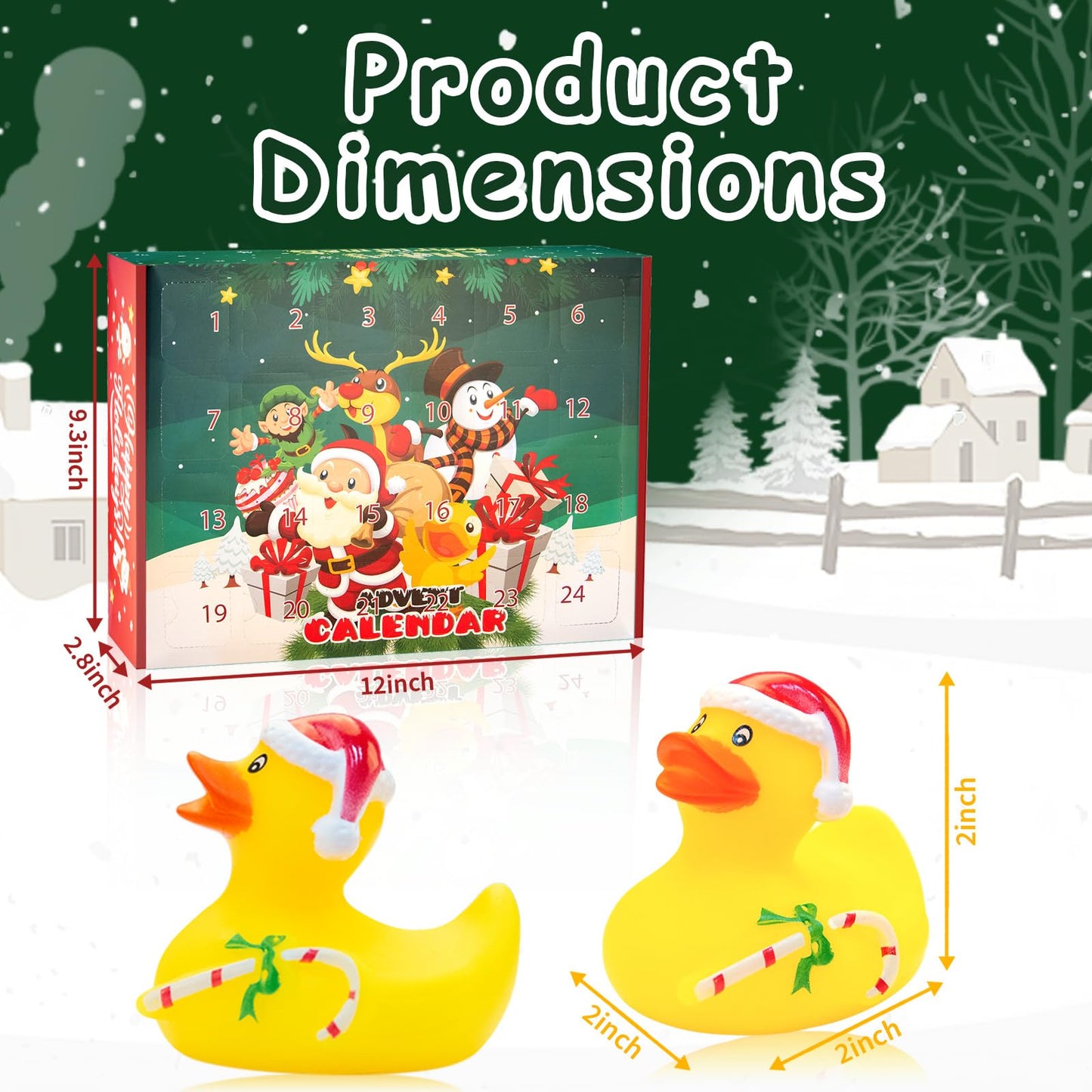 Christmas Advent Calendar 2025 for Kids, 24 Days Christmas Countdown Calendar with Rubber Ducks Bath Toys, Advent Xmas Calender, 24pcs Countdown Rubber Ducks Advent Calendar for Boys Girls(yellow) - Medaid International
