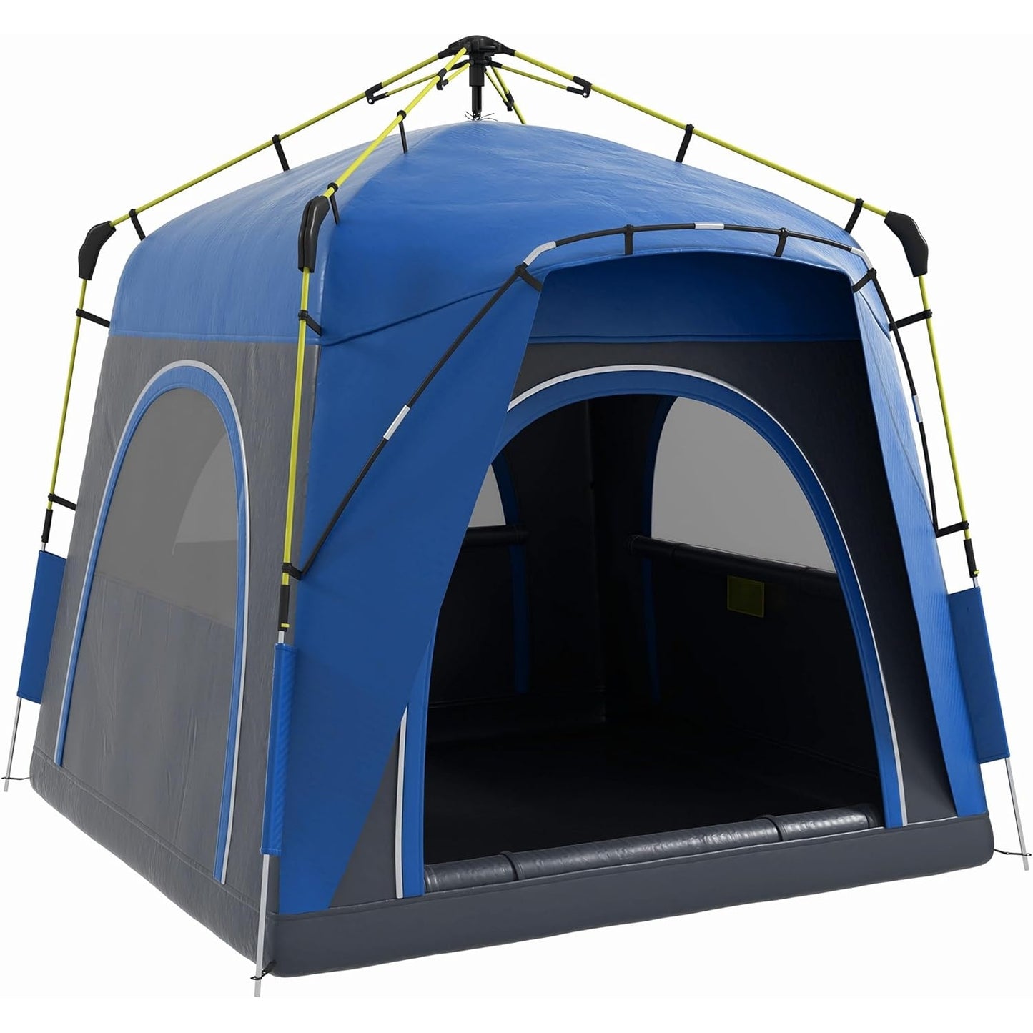 Outsunny Camping Tents 4 Person Pop Up Tent Quick Setup Automatic Hydraulic Family Travel Tent w/Windows, Doors Carry Bag Included - Medaid International