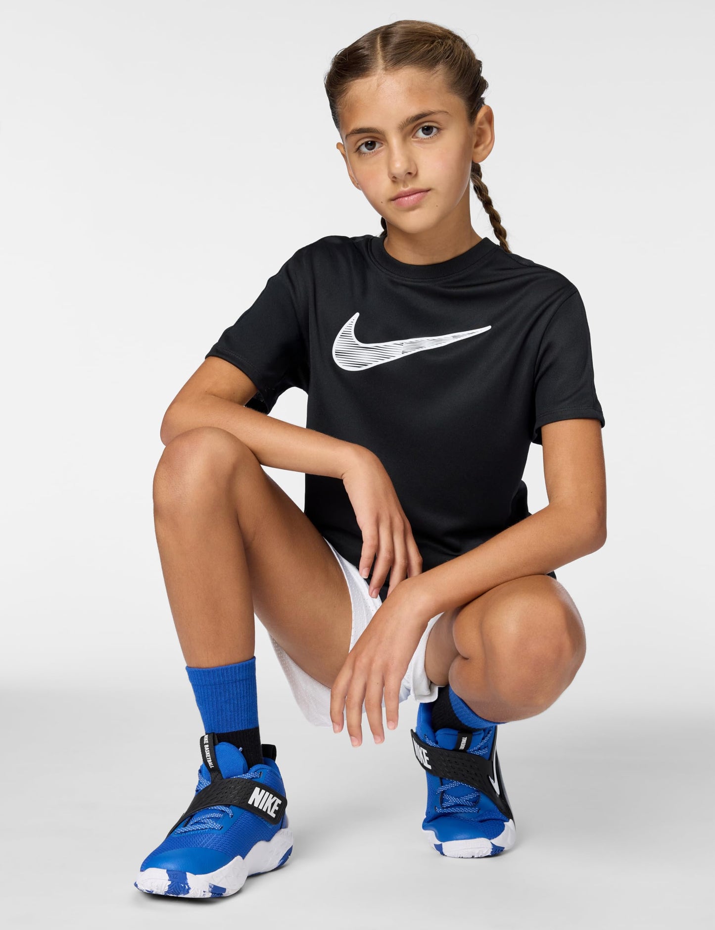 Nike Kid's Trophy23 Dri-Fit Short-Sleeve Top, Black/Black/White, Medium - Medaid International