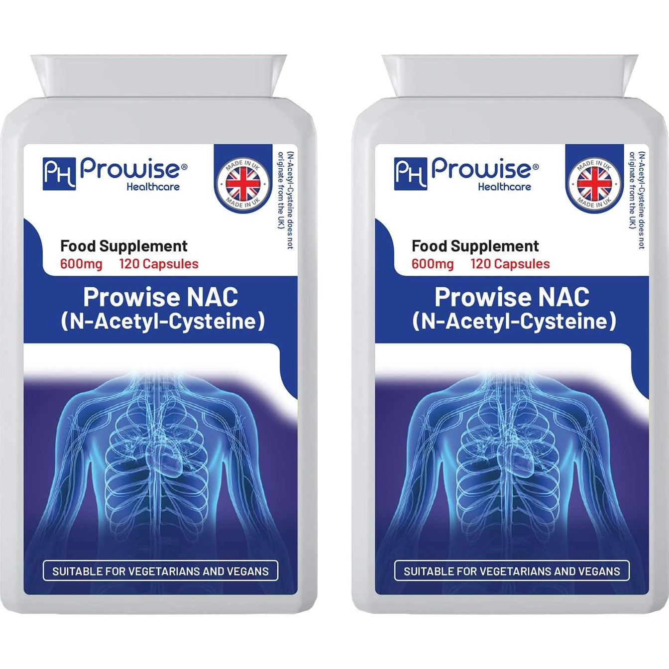 NAC N-Acetyl-Cysteine 600mg | 120 Capsules Of Nac N-Acetyl-Cysteine | Vegan N-A | UK - View #7