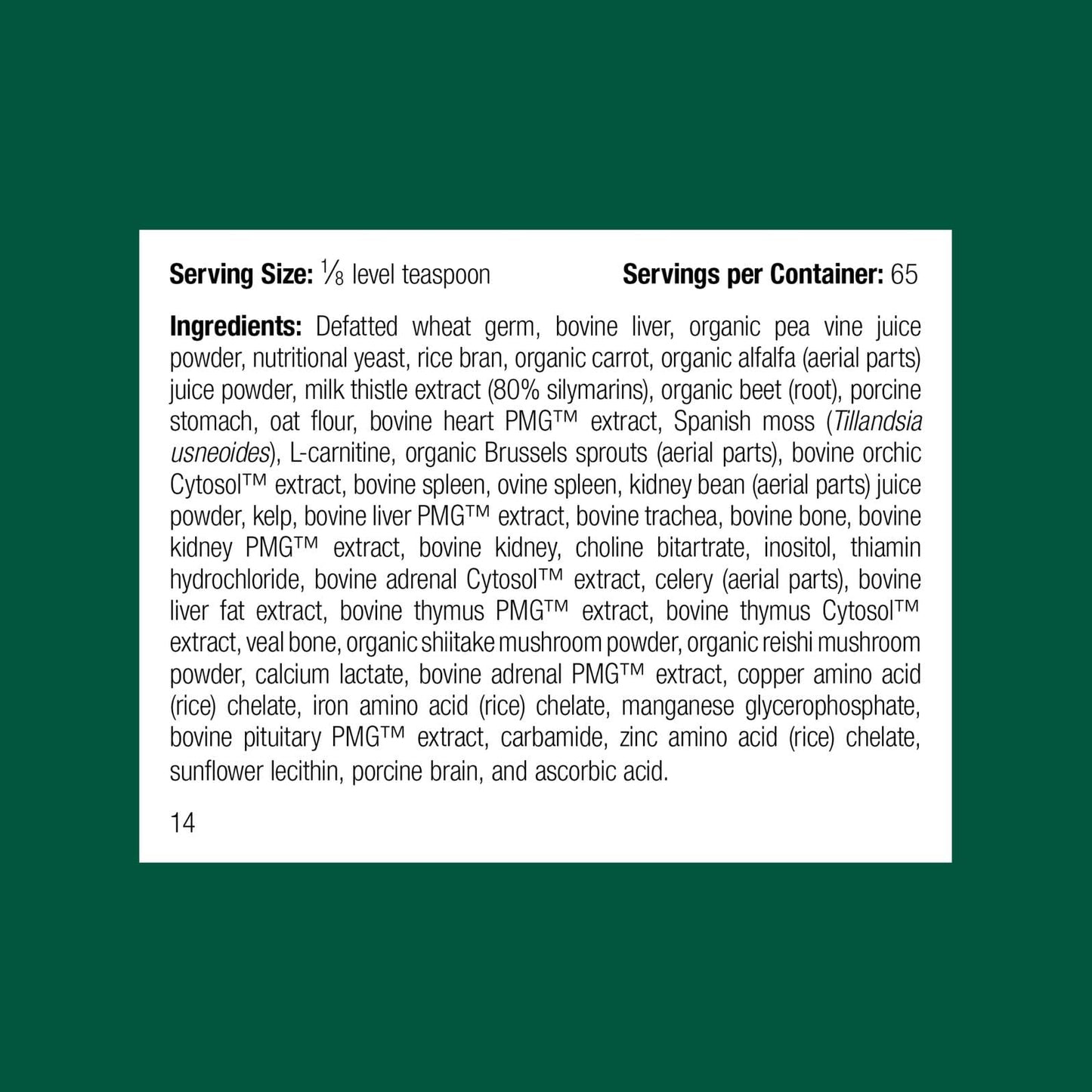 Standard Process Inc. Whole Body Multisystem Support Supplement for Canines - Nutritional Powder for Daily Health Maintenance - 25 g