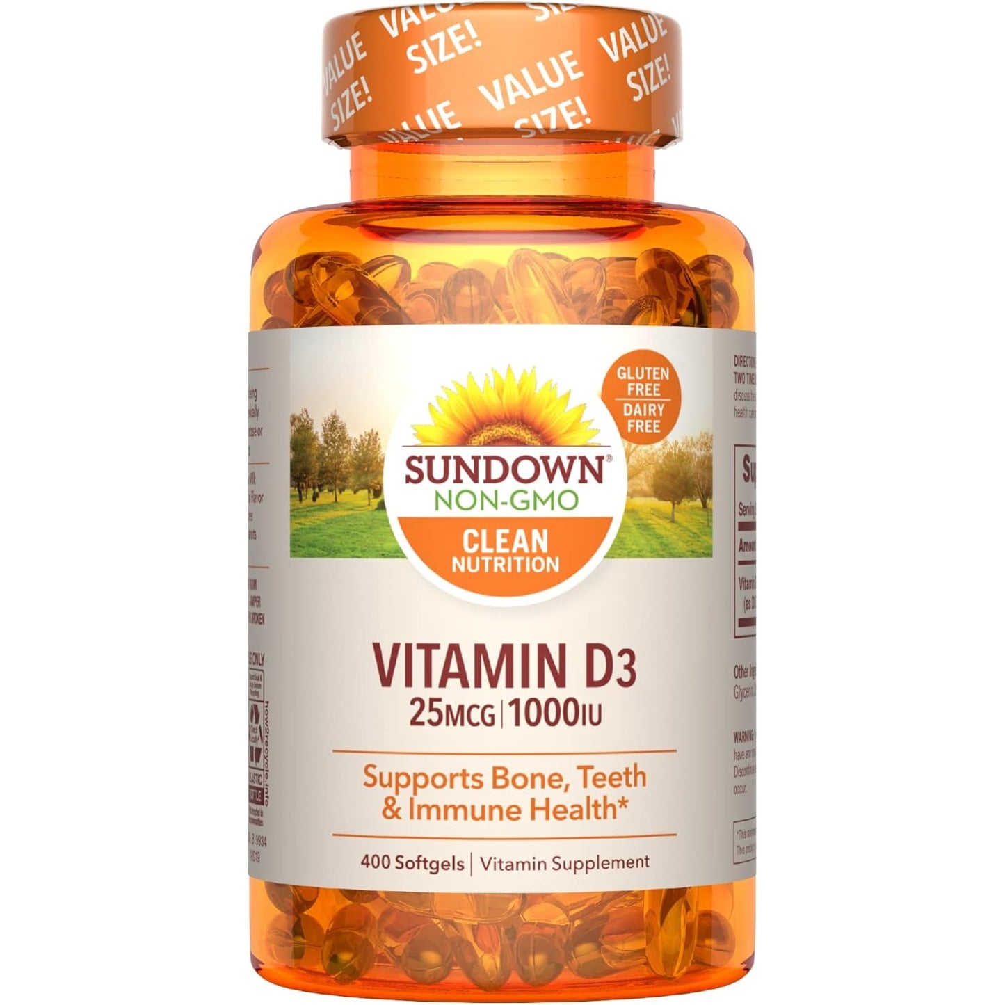 Sundown Vitamin D3 1000 IU, Supports Bone, Teeth, and Immune Health, 400 Softgels - Medaid International