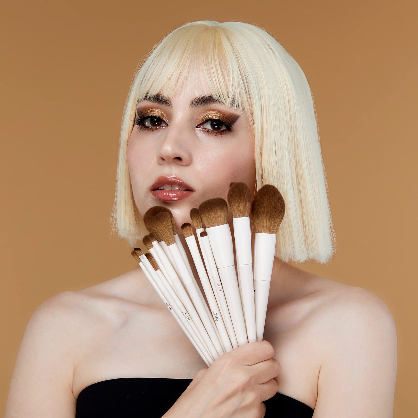 Jessup Makeup Brushes 14Pcs Makeup Brush Set Premium Synthetic Powder Foundation Contour Blush Concealer Eye Shadow Blending Liner Make Up Brush Kit Light Grey T329 - Medaid International