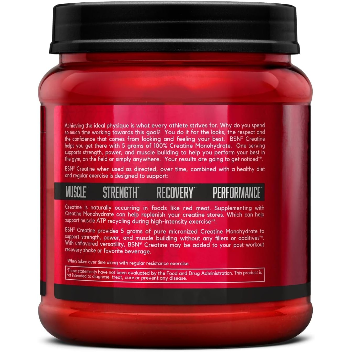 BSN Micronized Creatine Monohydrate Powder, Unflavored, 60 Servings, Supports Muscle Strength, 5g (5000mg) per Servings,Pure & Gluten Free, 5g (5000mg) per Servings - Medaid International