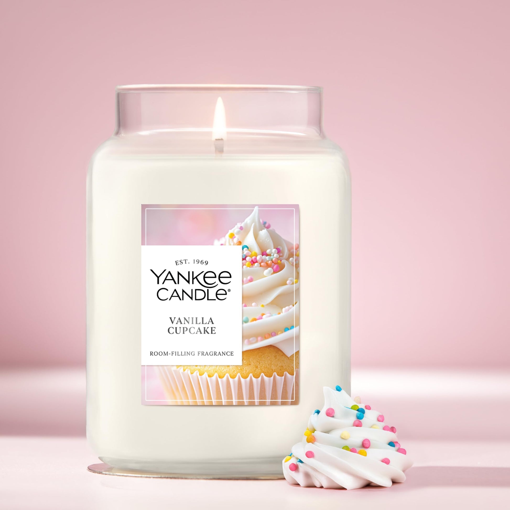 Yankee Candle Vanilla Cupcake Scented Candle, 22oz Large Jar with up to 150 Hour Burn Time, Giftable, Birthdays - Medaid International