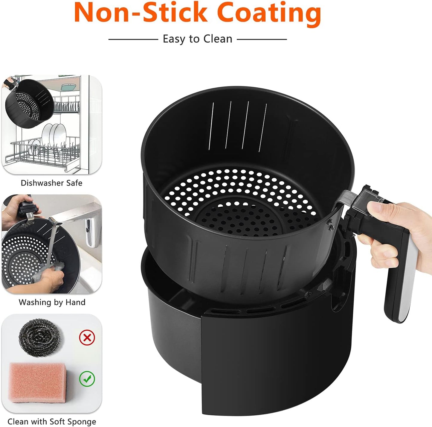 5L Air Fryer + LED Touch Screen, 1400W - Medaid International