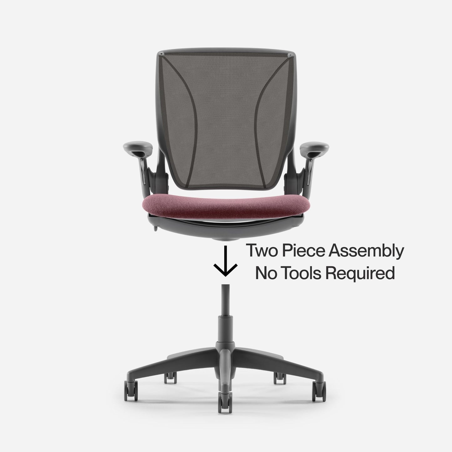 Humanscale World LM Poppy Seed Catena Mesh Ergonomic Office Chair for Desk with Blue Autumn Fabric Seat, Adjustable Simple Desk Chair, Gray Frame - Medaid International