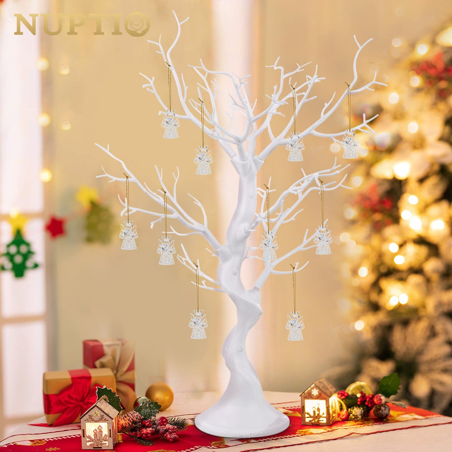 NUPTIO Artificial Tree Centerpiece, 30 inches White, Manzanita Tree Decorative Branch for Weddings, Tabletop Decoration, Ornament Display - Medaid International