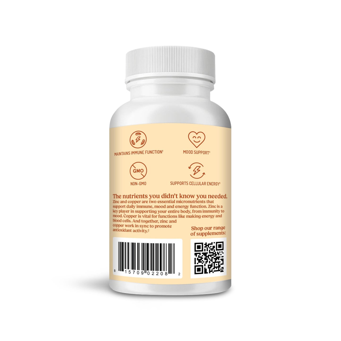 Bulletproof Zinc with Copper Capsules, 60 Count, Minerals and Antioxidant Supplement for Immunity and Mood - Medaid International