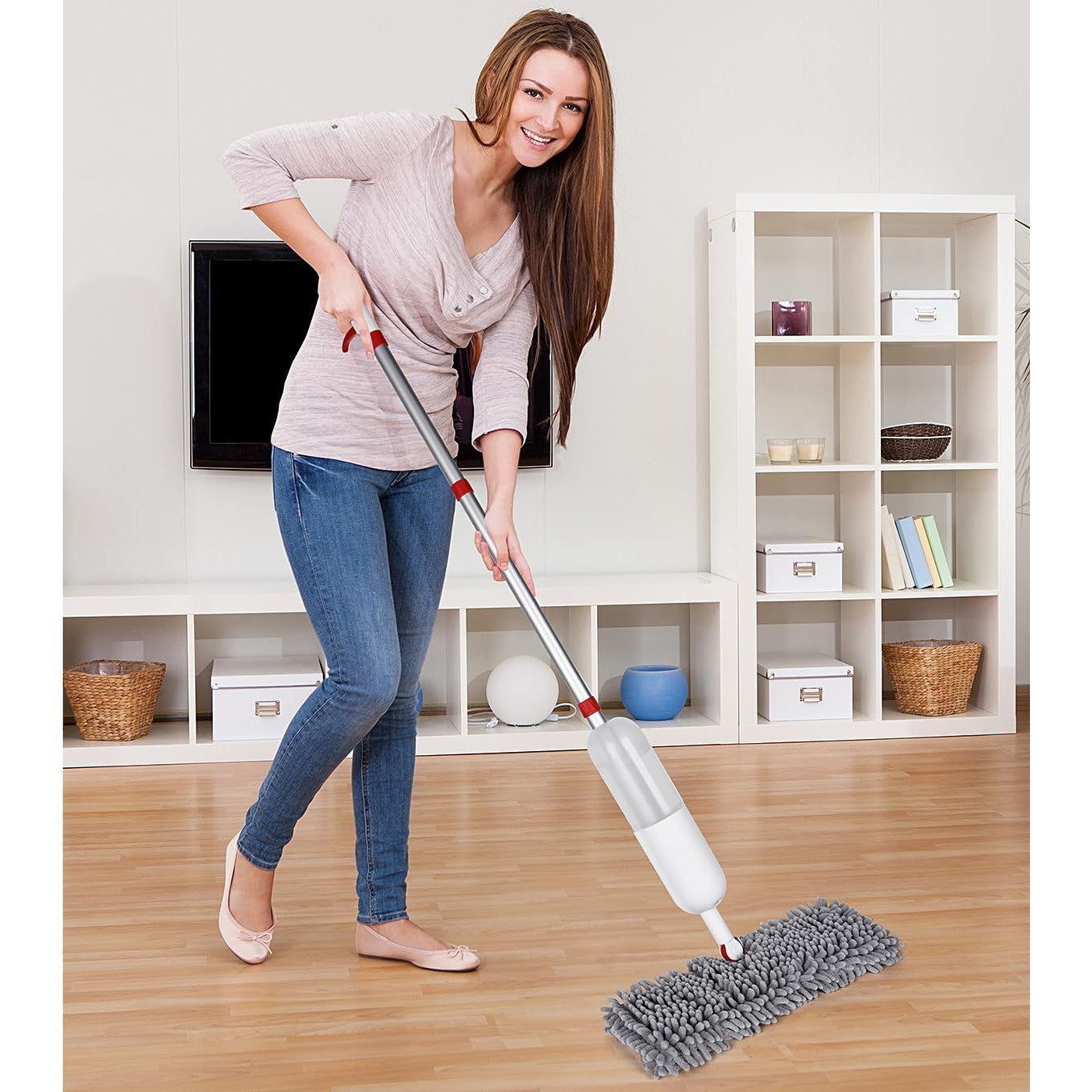 Mop for Floor Cleaning - 2-in-1 Double-Sided Microfiber Spray Mop with Flip Design, 3 Reusable Pads, for Laminate, Ceramic, Tile, Vinyl - Home & Commercial Use - Medaid International