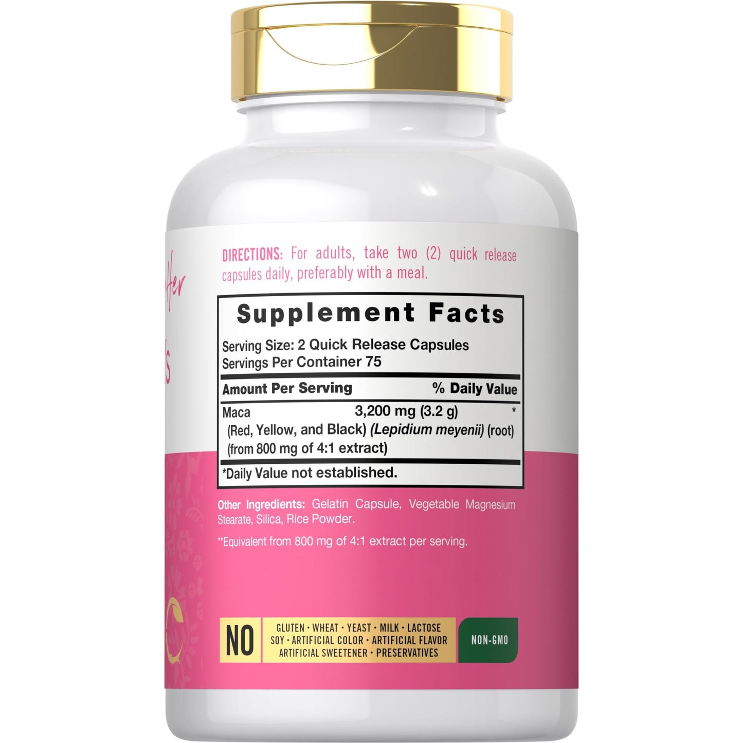 Carlyle Maca Root Capsules for Women 3200mg | 150 Count | Non-GMO, Gluten Free Supplement | for Her - Medaid International