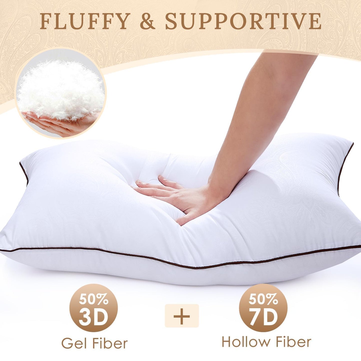 HUXMEYSON Pillows Standard Size Set of 4, Bed Pillows Set of 4, Down Alternative Luxury Hotel Pillows for Sleeping and for Side and Back Sleepers - Medaid International