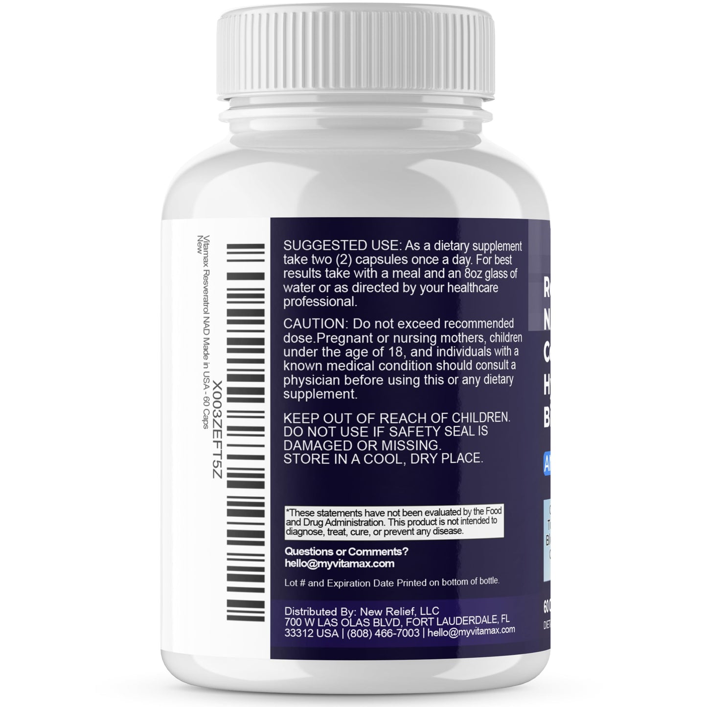 Resveratrol NAD+ Berberine Hyaluronic Acid - Biotin Grape & Blueberry + NAC - Collagen Peptides - Hair, Nail, Skin & Joint Supplement - 21-in-1 Women and Men - Made in USA (60 Count (Pack of 1) - Medaid International