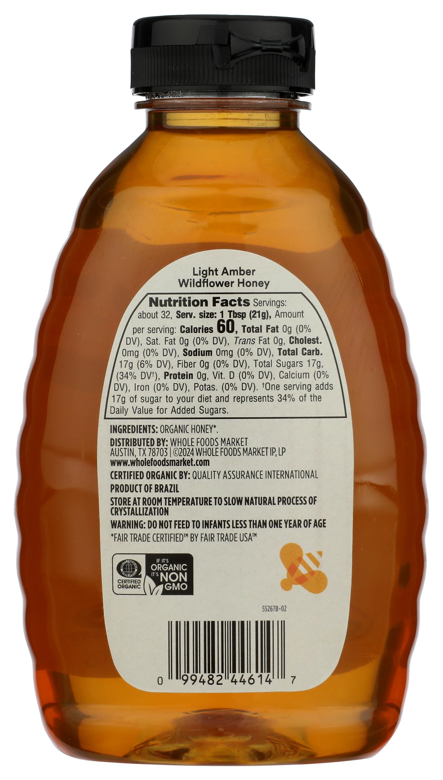 365 by Whole Foods Market, Organic Light Amber Wildflower Honey, US Grade A, 24 Ounce - Medaid International