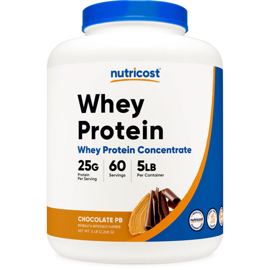 Nutricost Whey Protein Concentrate (Chocolate Peanut Butter) 5LBS - Gluten Free & Non-GMO - Medaid International
