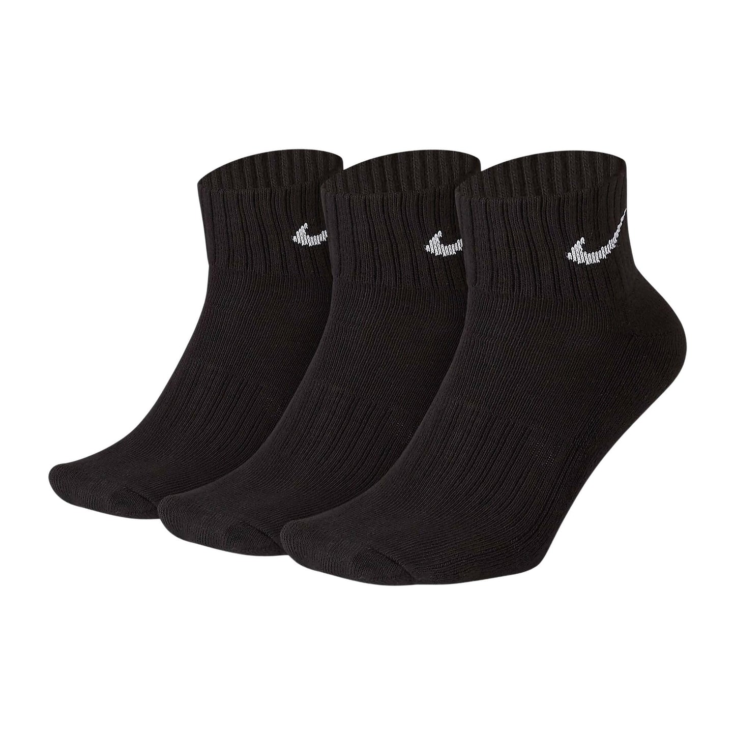 Nike Men's 3 Pack Value Quarter Socks (Black/White, XL) - Medaid International