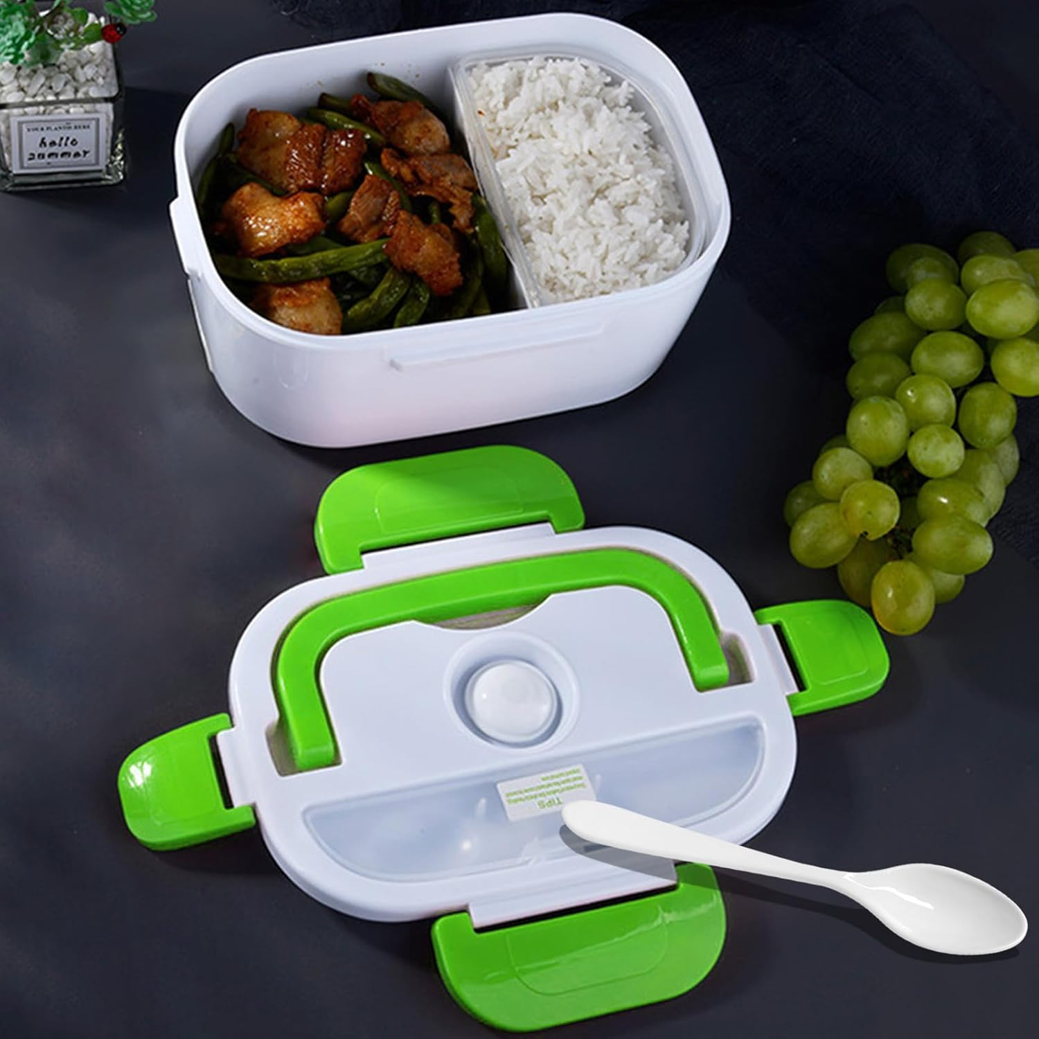 Electric Lunch Box – Portable Food Warmer for Work & Travel - Green - Medaid International
