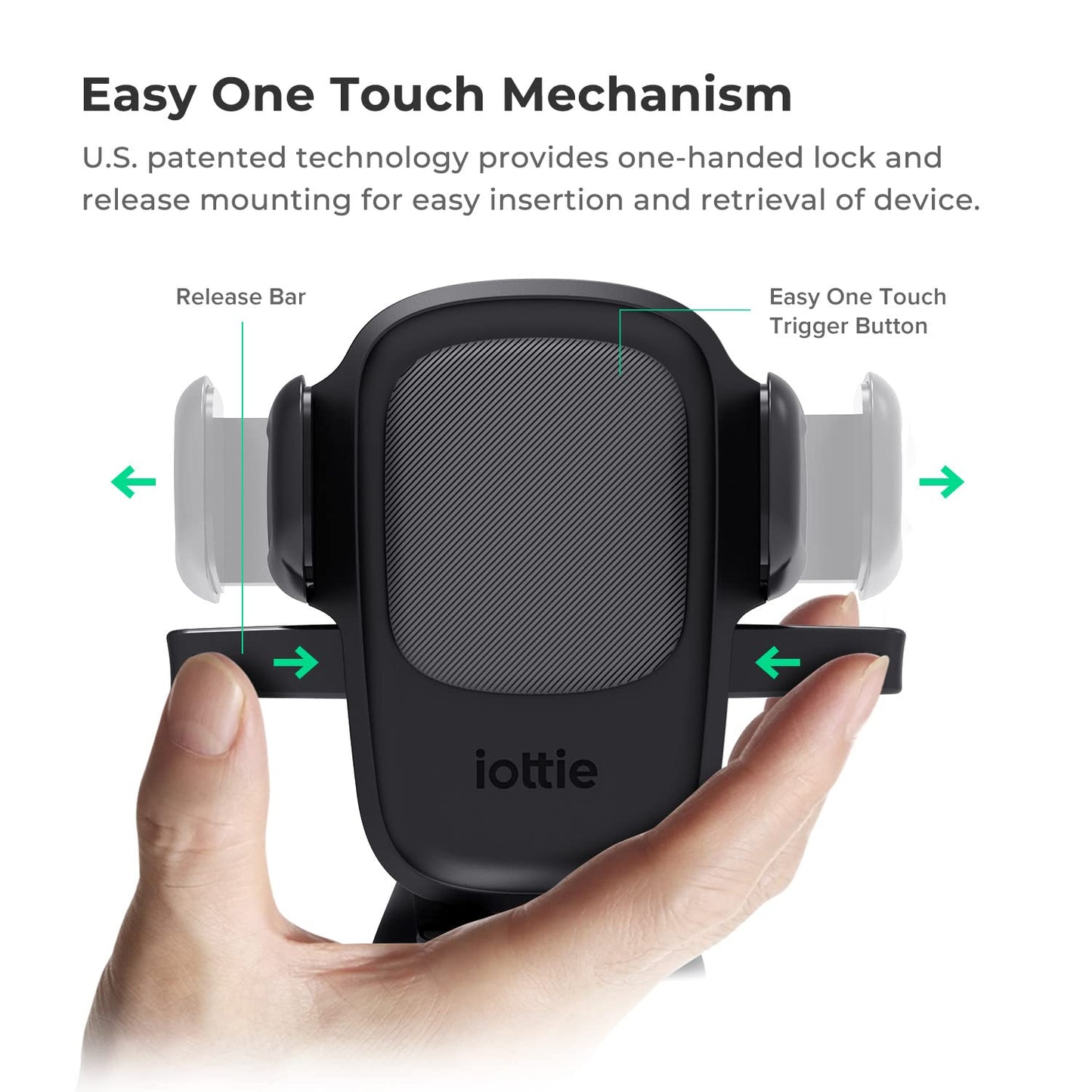 iOttie Easy One Touch Signature Dashboard & Windshield Universal Car Mount Phone Holder Desk Stand with Suction Cup Base and Telescopic Arm for iPhone, Samsung, Google, More Smartphones - Medaid International
