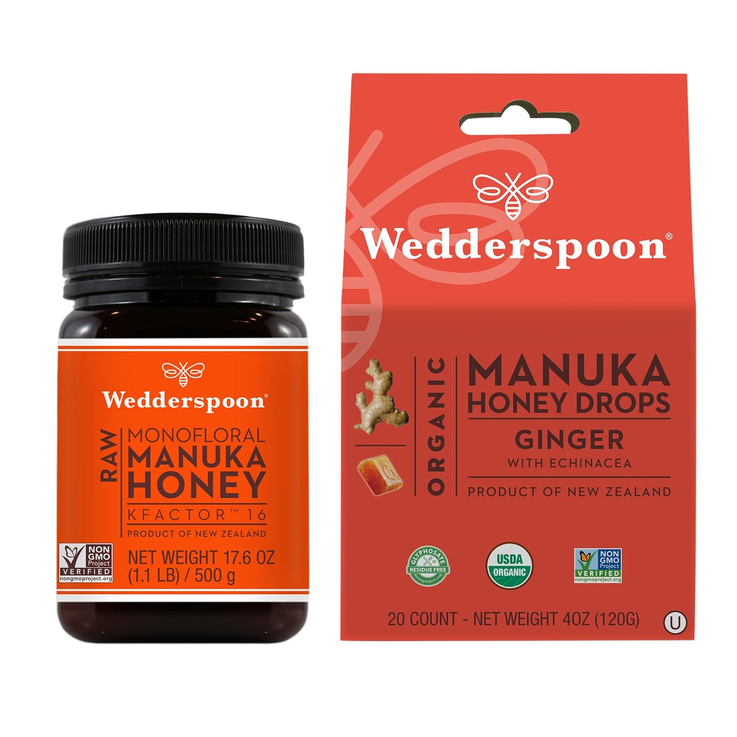 Wedderspoon Raw Premium Manuka Honey (16 KFactor) and Organic Manuka Honey Drops - Medaid International