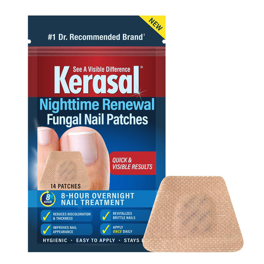 Kerasal Nighttime Renewal Fungal Nail Patches - 14 Patch - Overnight Repair for Nail Fungus Damage, 8-Hour Treatment Restores Healthy Appearance (Packaging May Vary) - Medaid International