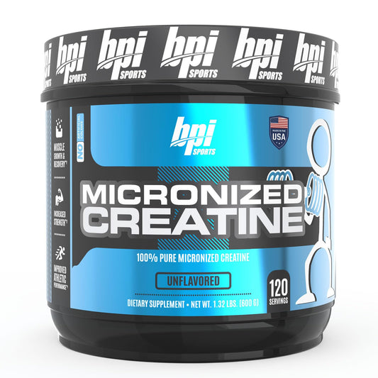 BPI Sports Micronized Creatine - Increase Strength - Reduce Fatigue - Lean Muscle Building - 100% Pure Creatine - Better Absorption - Supports Muscle Growth - Unflavored - 120 Servings - 21.16 Ounce - Medaid International