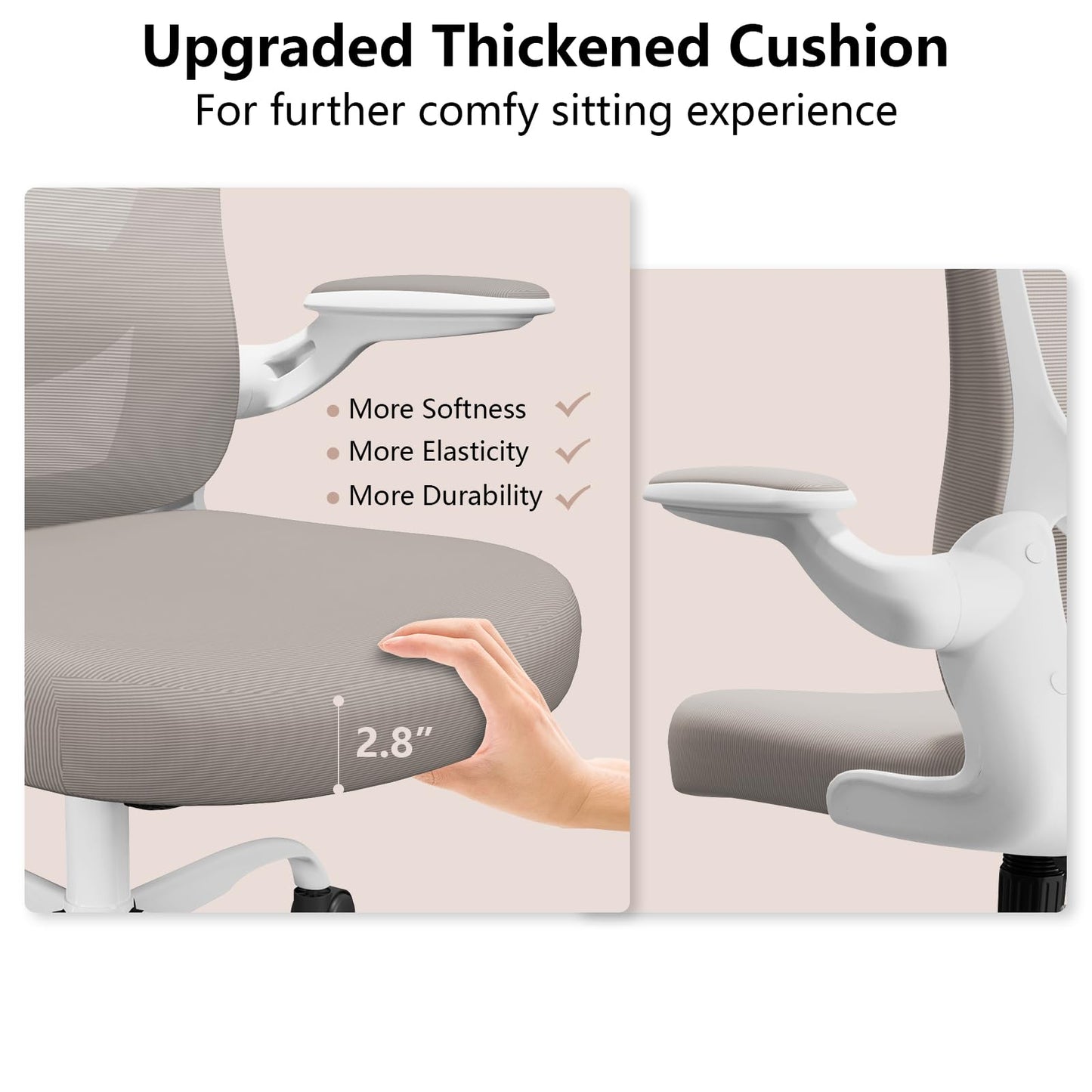 Ergonomic Office Chair, Comfort Swivel Home Office Task Chair, Breathable Mesh Desk Chair, Lumbar Support Computer Chair with Flip-up Arms and Adjustable Height - Medaid International