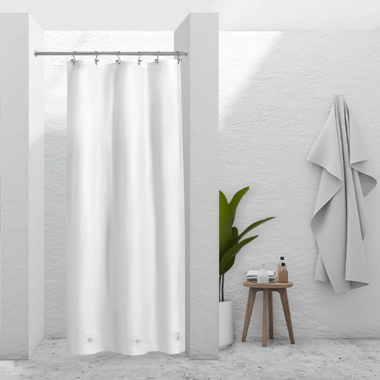 Barossa Design Plastic Shower Liner Clear - Premium PEVA Shower Curtain Liner with Rustproof Grommets and 3 Magnets, Waterproof Cute Lightweight Standard Size Shower Curtains for Bathroom - Clear - Medaid International