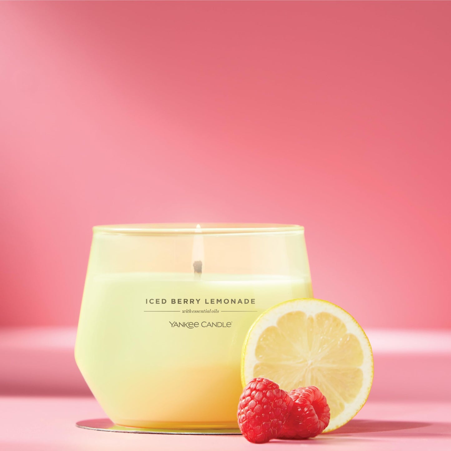 Yankee Candle Studio Scented Candle with up to 50 Hour Burn Time, Premium Plant Wax Blend for Consistent Burn, 10 oz Jar Candle with Room Filling Fragrance, Iced Berry Lemonade - Medaid International