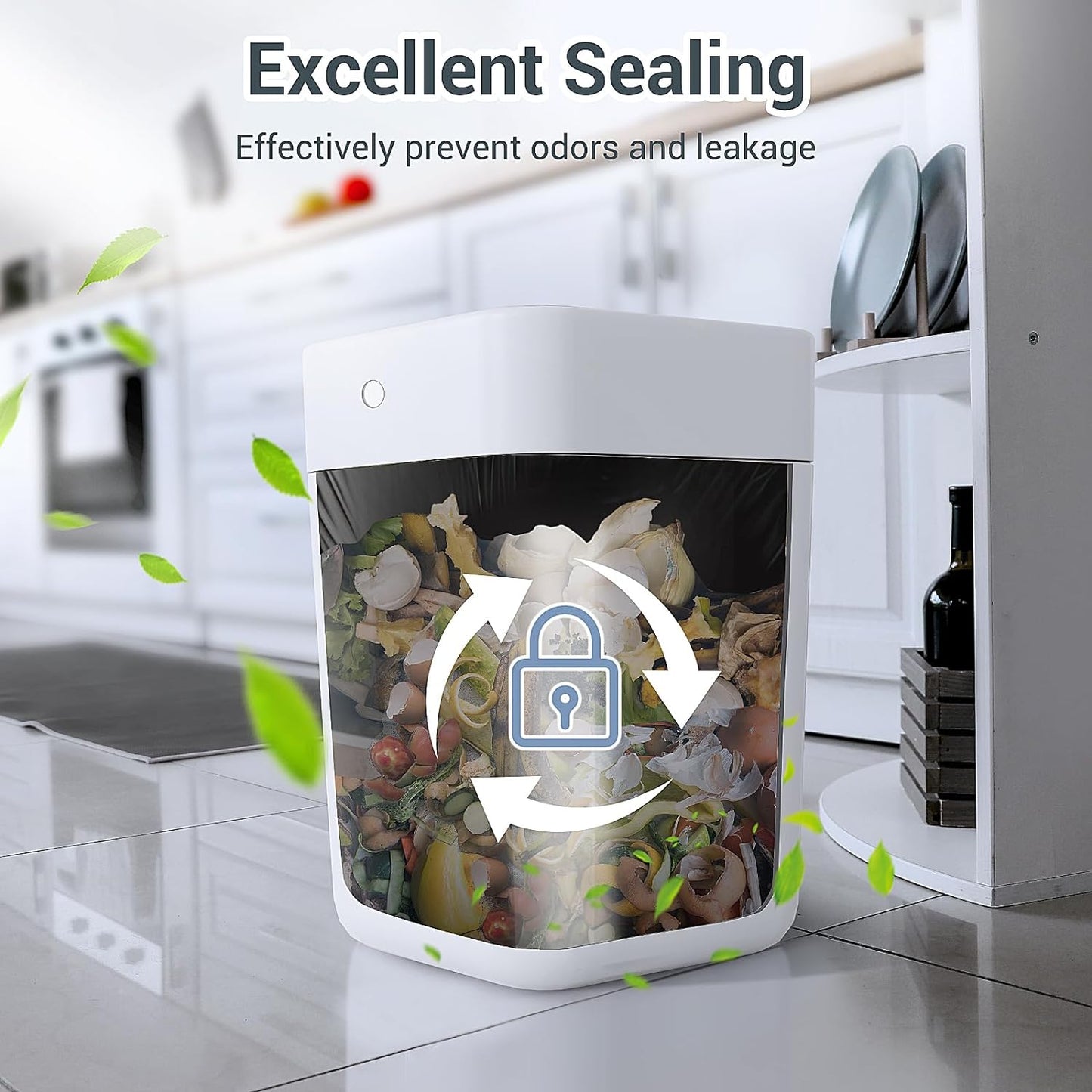 TOWNEW R01C Replacement Refill Rings for T1/T1S/T AIR X/T Air Lite Smart Trash Cans, Strong Trash Bags for Automatic Kitchen Trash Can, 4.1 Gallon, 6 Pack - Up to 150 Garbage Bags - Medaid