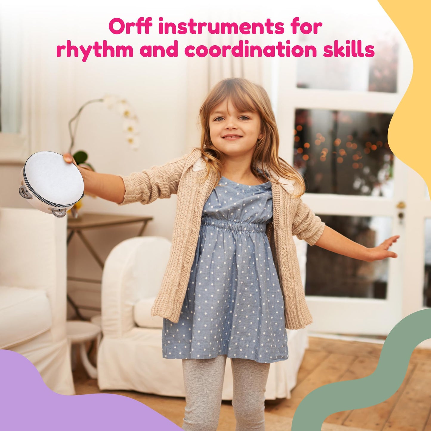 Stoie's Kids Musical Instruments Set – Wooden Percussion Instruments for Toddlers 3-5 Xylophone, Tambourine, Maracas, Music Toys for Toddlers 3-5, Preschool Musical Instruments - Medaid International