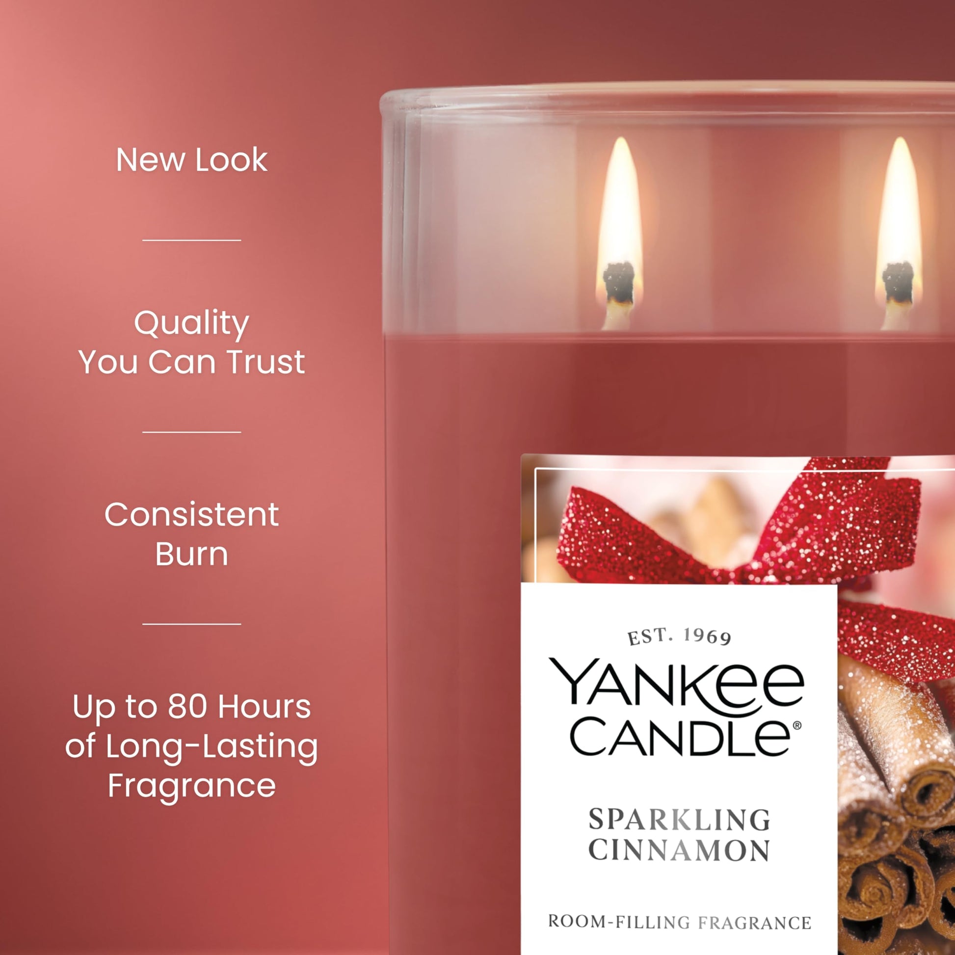 Yankee Candle Large Tumbler Scented Candle with up to 80 Hour Burn Time, Premium Plant Wax Blend for Consistent Burn, 20 oz Tumbler Candle with Room Filling Fragrance, Sparkling Cinnamon - Medaid International