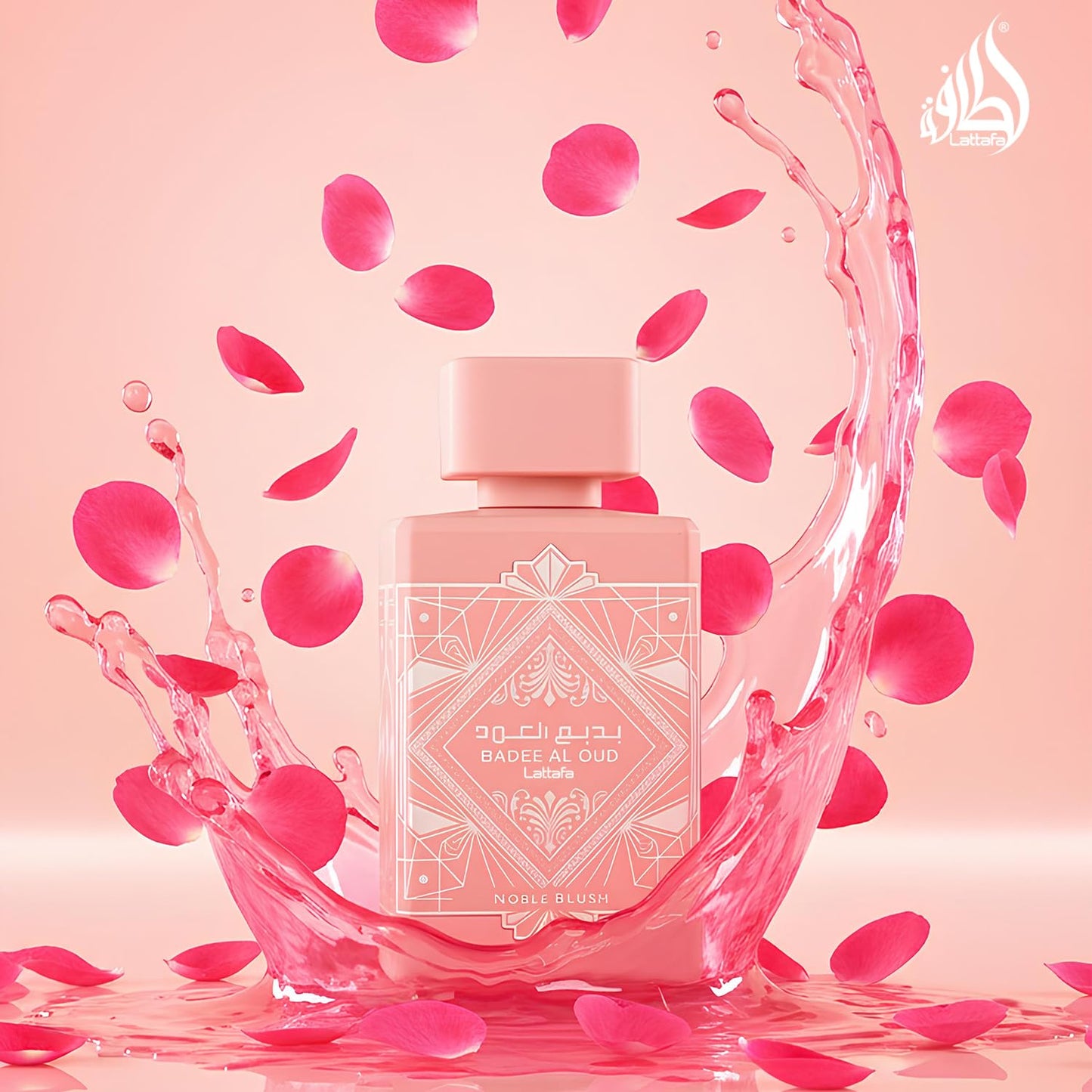 Lattafa Bade'e Al Oud Noble Blush for Unisex Eau de parfum Spray, 3.4 Ounce / 100 Ml - Medaid International