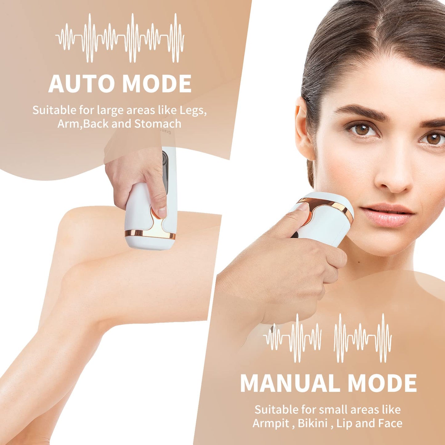 IPL Laser Hair Removal Device Permanent Painless Remover Reduction in Hair Regrowth for Women and Man at Home Whole Body Armpits Back Legs Arms Face Bikini Line, Corded - Medaid International