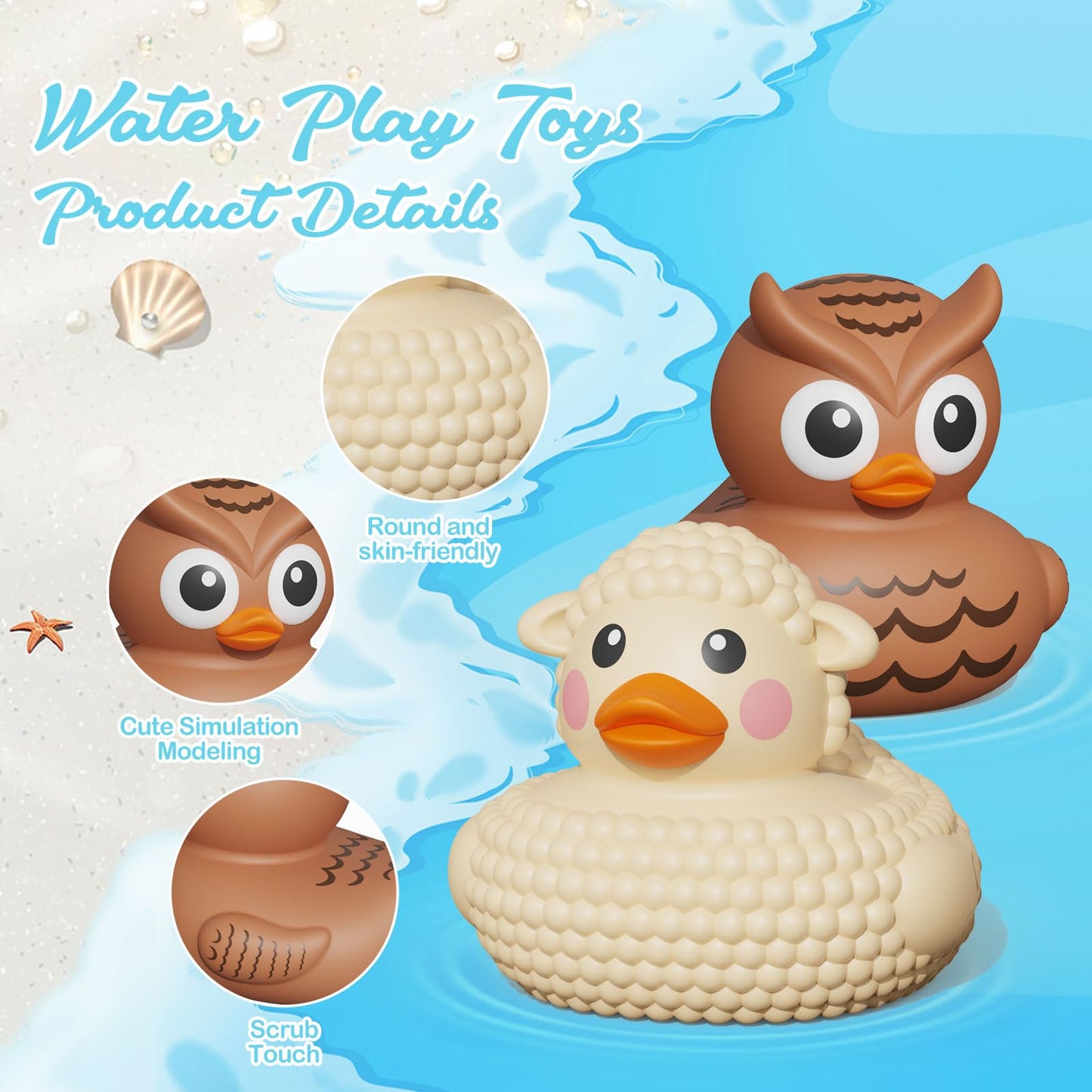 12PCS Rubber Ducks,Toddler Bath Toys,No Hole Bathtub Toys,Baby Pool Toys for 18 Months and Older - Medaid International