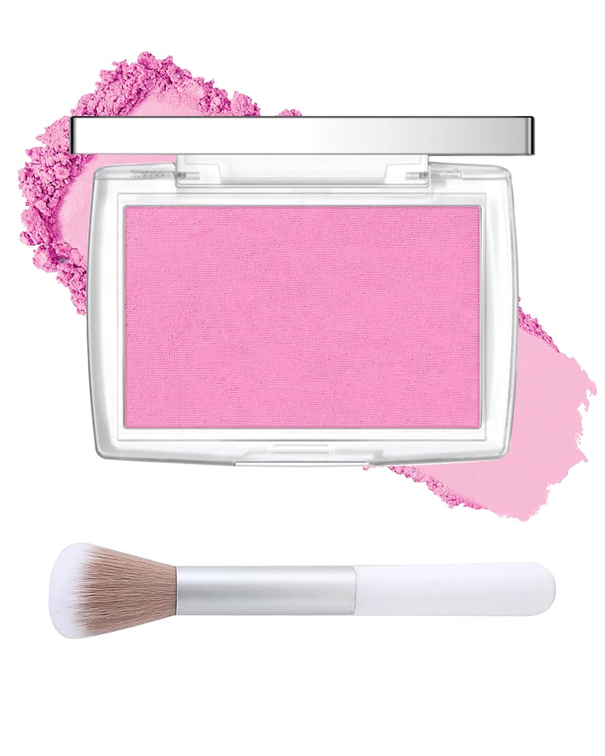 Pink Powder Blush Palette, Matte Powder Makeup Blush for Cheeks, Natural Glow Face Blush Contour Palette, Lightweight, Smooth, High Impact Buildable Color, Long-lasting All-Day Face Enhancing -#Pink - Medaid International